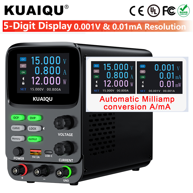 Programmable Dc Power Supply 30V 10A - Zasilacz laboratoryjny KUAIQU, 5-cyfrowy, regulowany, programowalny,