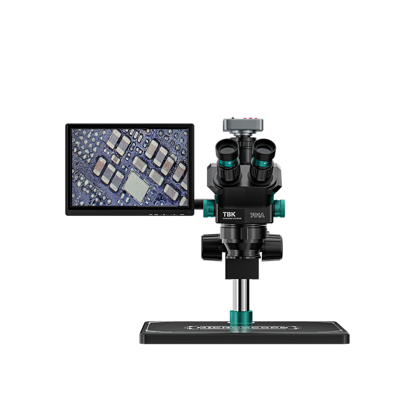 Stereo Trinocular Microscope Pcb - Mikroskop stereoskopowy trójokularowy TBK 701A, zoom