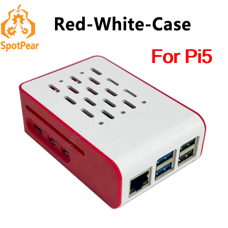 Raspberry Pi 5 8Gb Kit - Obudowa chłodząca Raspberry Pi 5 czerwono-biała