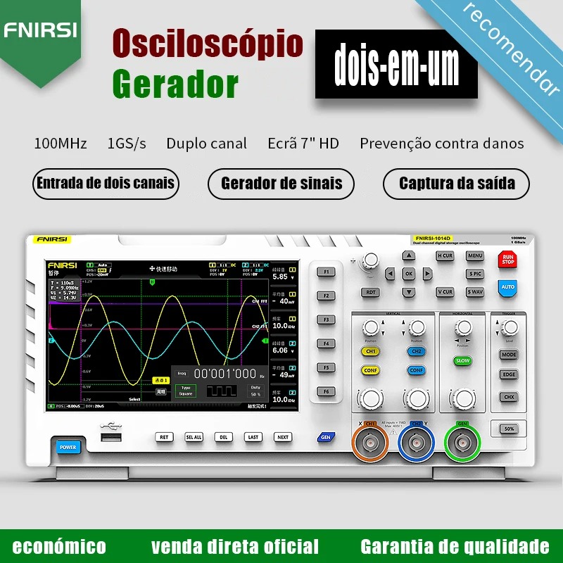 Digital Storage Oscilloscope 100Mhz - Oscyloskop cyfrowy FNIRSI 1014D 2 w