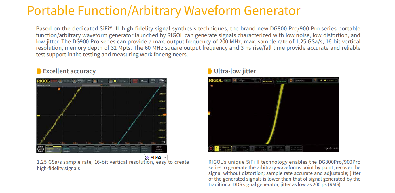 DG902 Pro 70MHz 1.25GSa/s 16-B – Function Arbitrary Waveform Generator recenzja i cena