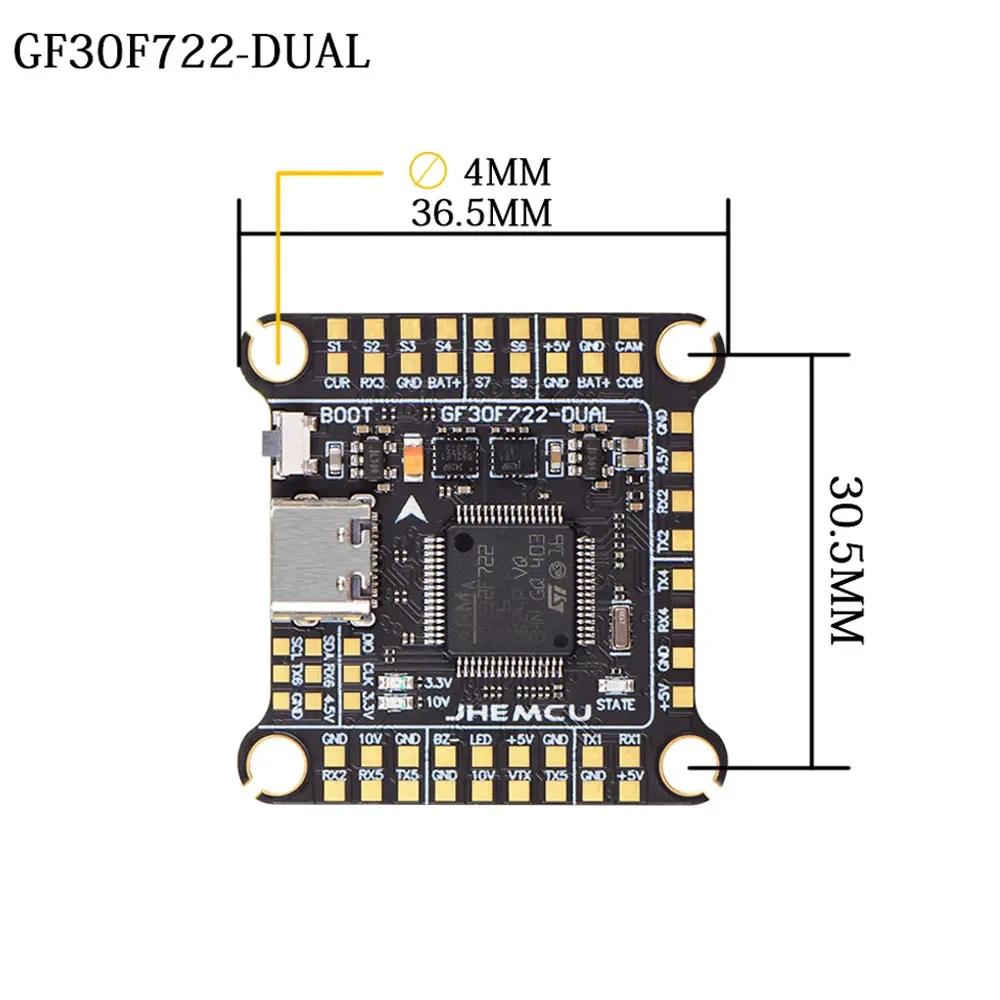 JHEMCU F7 F722 Kontroler Lotu  – Fpv Flight Controller F7 Stack 60A recenzja i cena