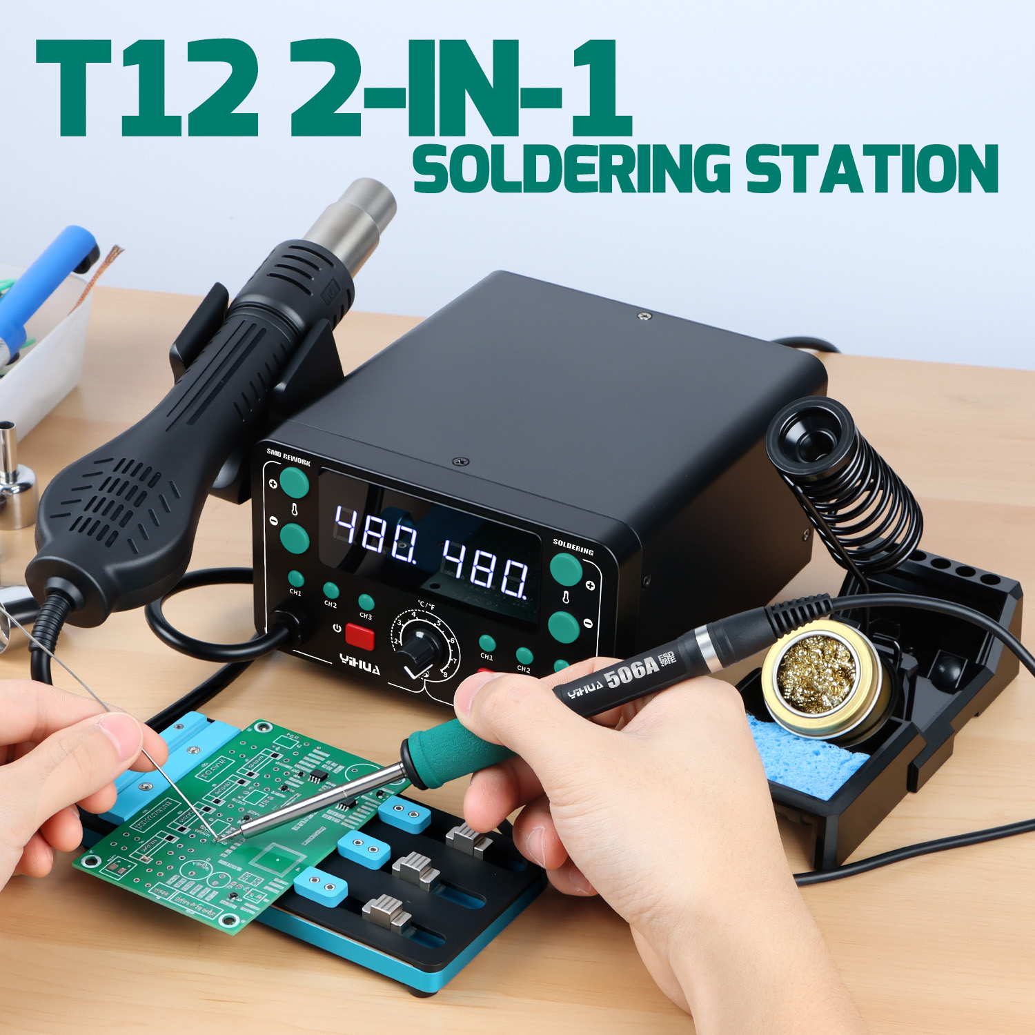 Stacja lutownicza 902D-IV 775W – Hot Air Rework Station T12 recenzja i cena